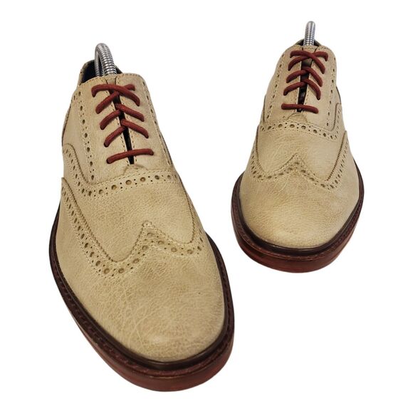 COLE HAAN Shoes COLTON WINTER Mens Size 8.5 Summer Khaki Oxford Wingtip C11898 main image 4